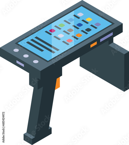 Antenna radio tag icon isometric vector. Control rfid gate. City security circuit