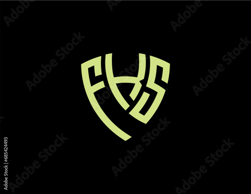 FKS creative letter shield logo design vector icon illustration photo