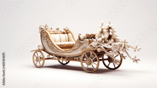 Christmas Sleigh Decoration on a clean white background