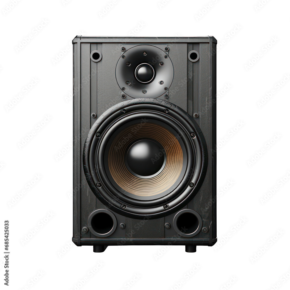 Black Satellite Speaker Isolated on Transparent or White Background, PNG Black Satellite Speaker Isolated on Transparent or White Background, PNG
