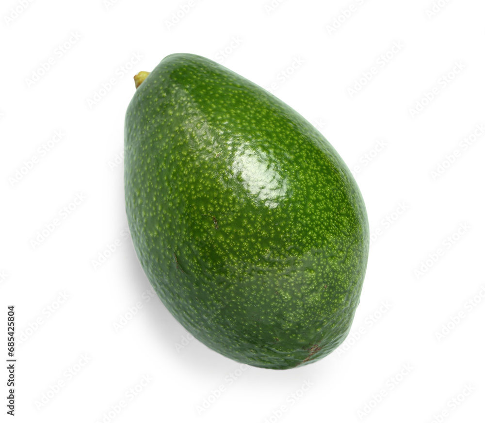 Fresh ripe avocado on white background