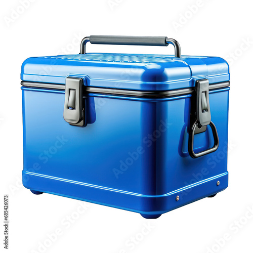 Blue Cooler Box Isolated on Transparent or White Background, PNG photo