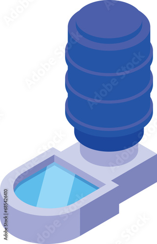 Basin bottle drinker icon isometric vector. Canine zoo store. Food pot