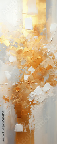 An abstract gold and white illustration with beautiful shapes and light. Generative AI. 