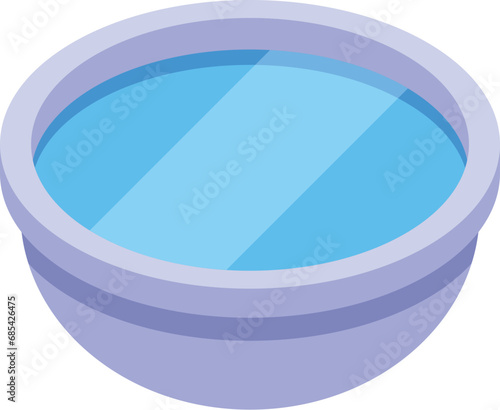Water pet bowl icon isometric vector. House drinker store. Zoo sale brush