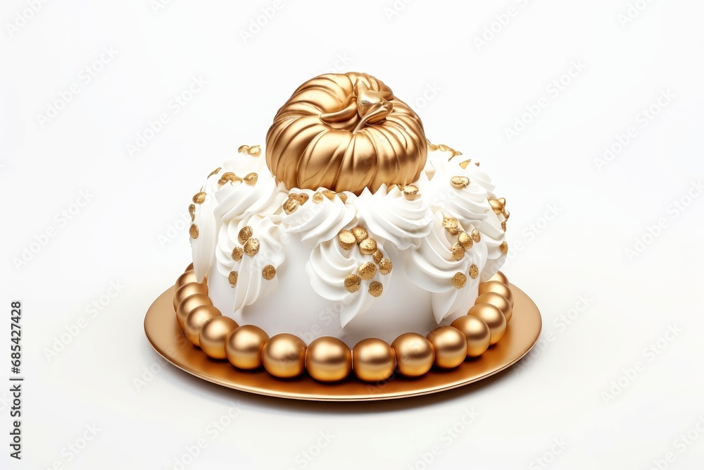 Cute birthday gold cake, sweet food Cute birthday gold cake, sweet food