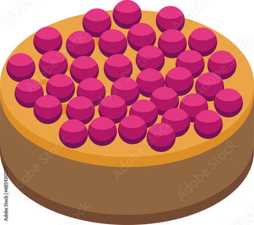 Cream balls cake icon isometric vector. Dessert bakery. American fruit pie