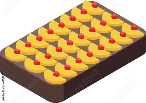 Pastry cake icon isometric vector. Food cream dessert. Fruit home bakery