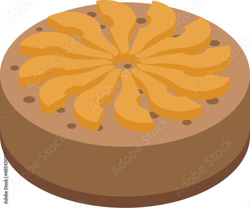 Cocoa cake icon isometric vector. Food baked dessert. Cooking tropical fruit