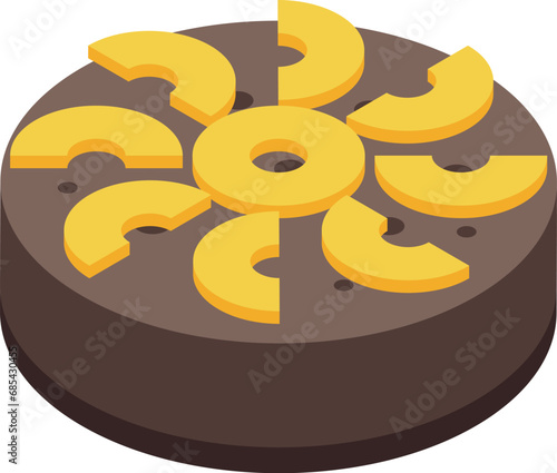 Chocolate cake fruit icon isometric vector. Cream pastry cafe. Cooking food