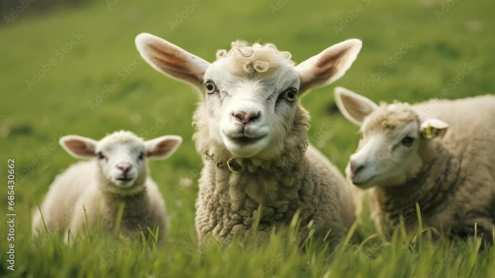 A mischievous lamb trying to sneak a bite of grass while its mama is not looking. . A mischievous lamb trying to sneak a bite of grass while its mama is not looking. .