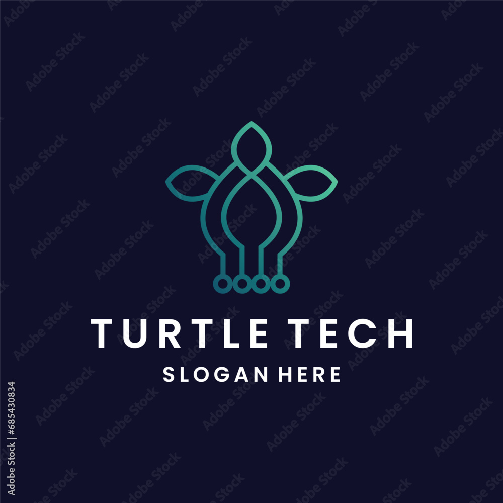turtle tech business logo design vector template. turtle tech business logo design vector template.