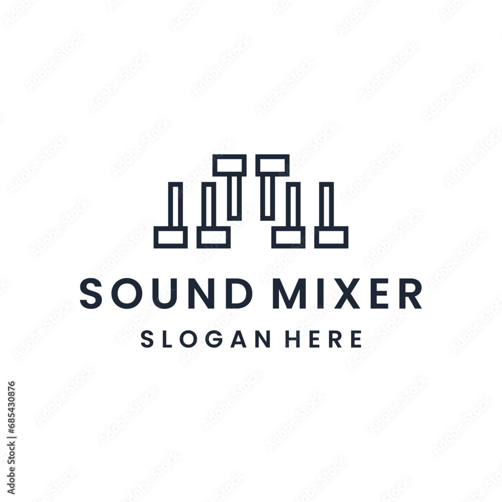 sound mixer business logo design vector template.