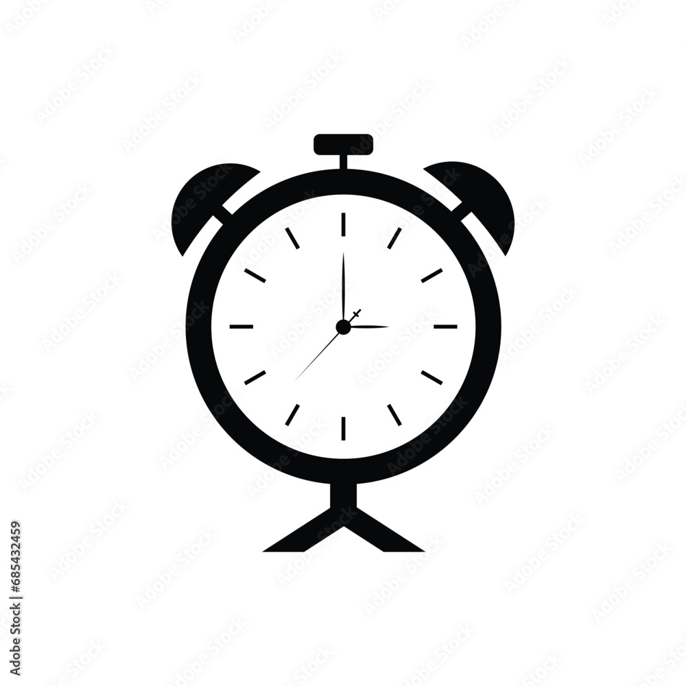 Flat alarm clock icon symbol vector Illustration. Flat alarm clock icon symbol vector Illustration.