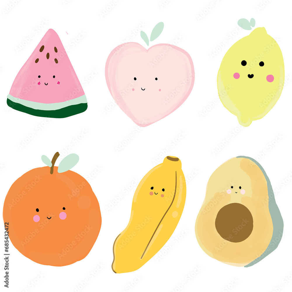 set of fruits set of fruits