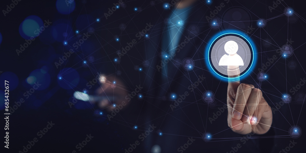 Naklejka premium CRM concept customer connection,