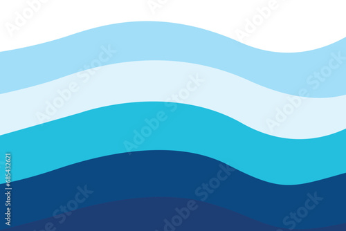 Abstract blue ocean waves background vector. Abstract sea waves background in a flat design style