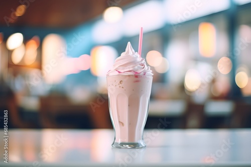 Milkshake blurred background