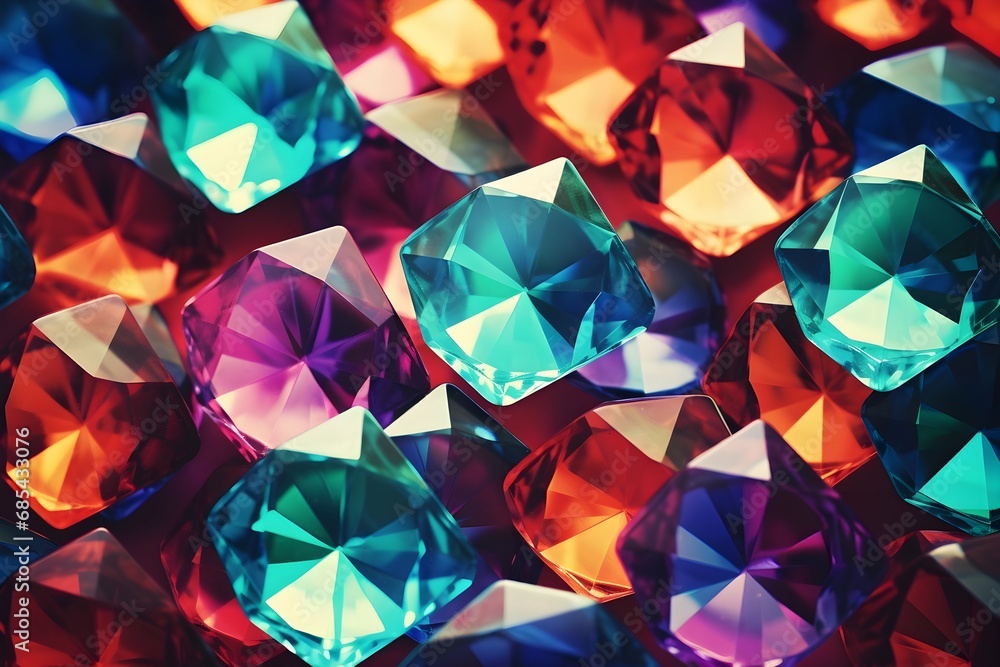 Colorful diamonds illustration - obrazy, fototapety, plakaty 
