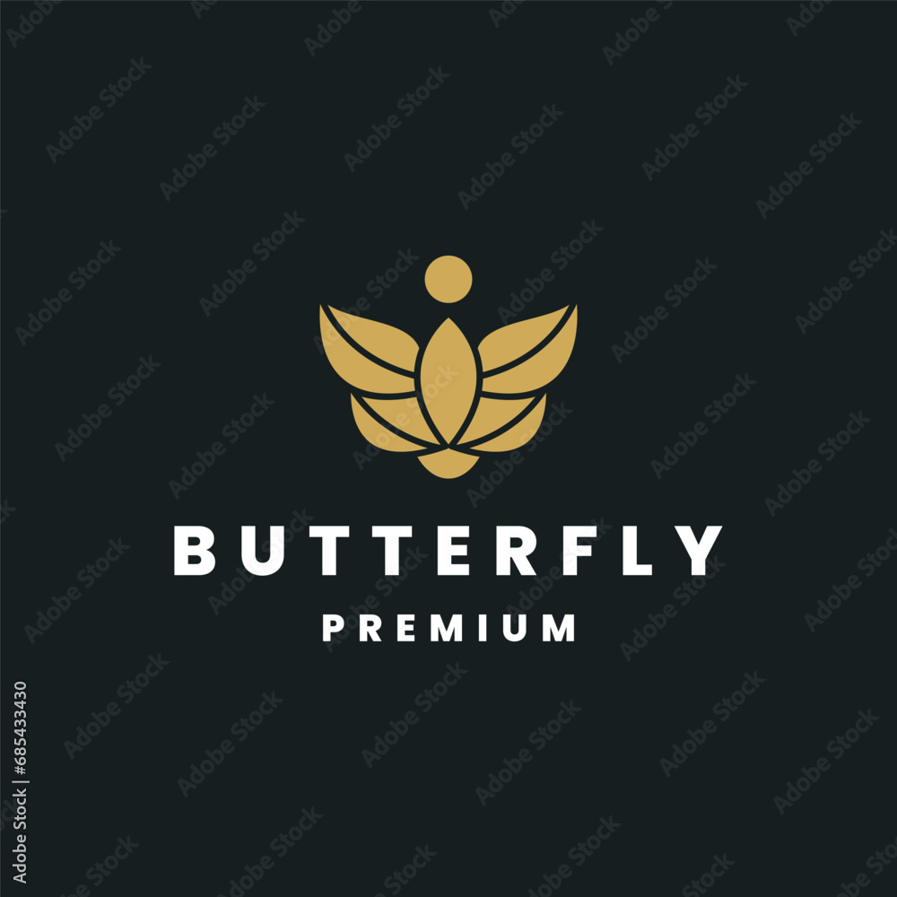 Obraz premium butterfly business logo design vector template.