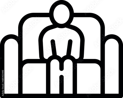 Passive sofa relax icon outline vector. Adult body fat. Nutrition danger