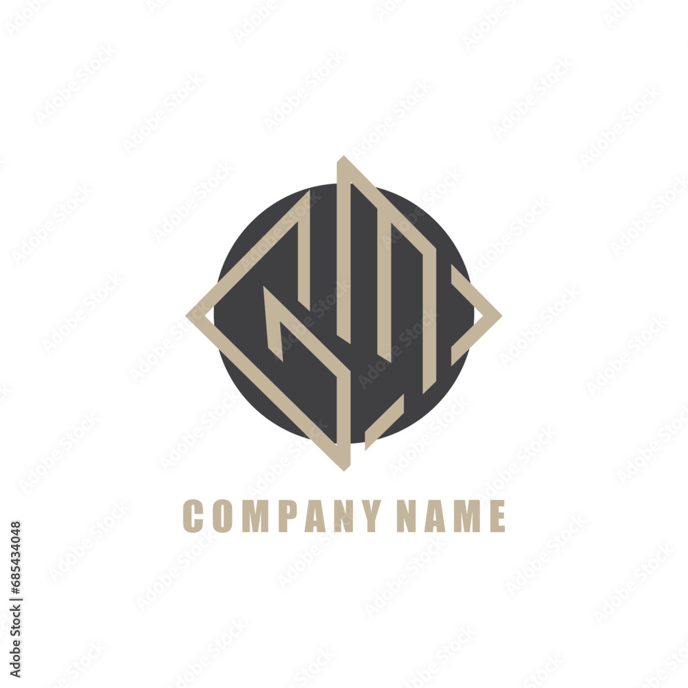 Fototapeta premium GMC logo template line emblem company vector letter design