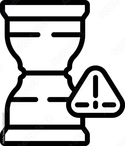 Less time hourglass icon outline vector. Adult body break. Risk man sedentary