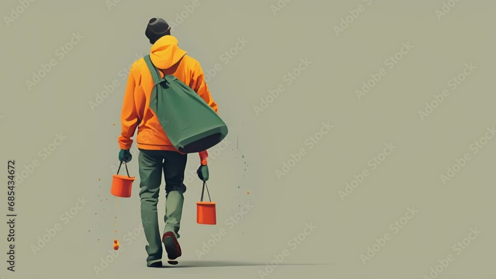 Minimal flat motion of a person carrying a heavy weight on their shoulders, symbolizing the burden of carrying a toxic relationship. 2D cartoon animation. . Minimal flat motion of a person carrying a heavy weight on their shoulders, symbolizing the burden of carrying a toxic relationship. 2D cartoon animation. .