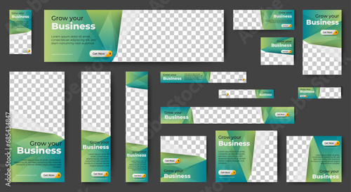 business web banners template design with image space. vector