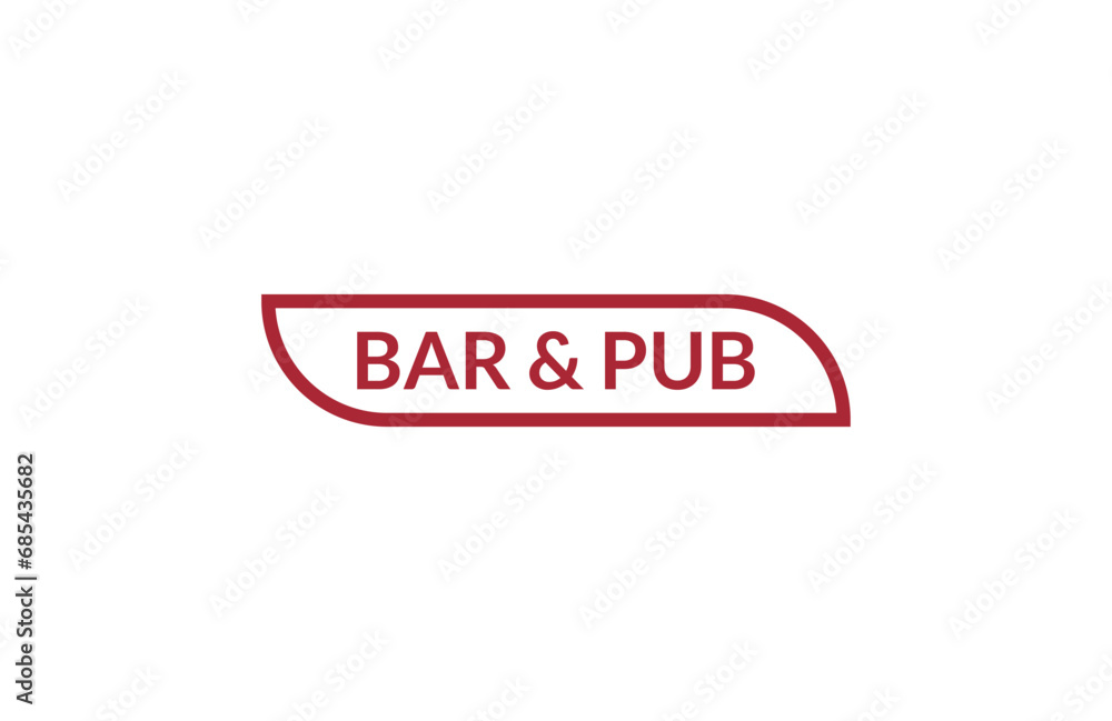 Bar & pub red ribbon label banner. Open available now sign or Bar & pub tag. Bar & pub red ribbon label banner. Open available now sign or Bar & pub tag.