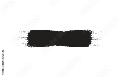 Grunge badge brush, hand drawn black sticker.