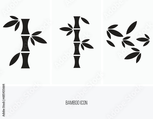 bamboo icon vector. bamboo sign on white background. Bamboo with leaves line icon.