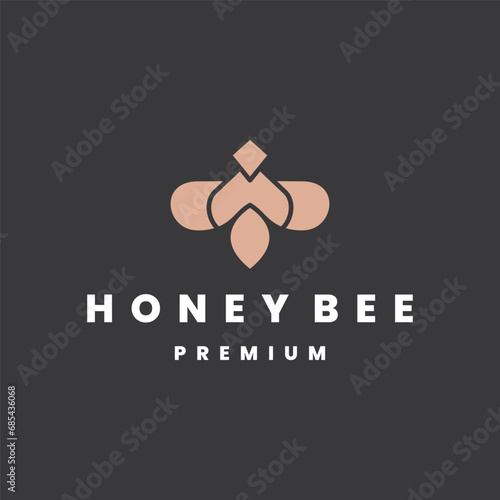 honey bee business logo design vector template.