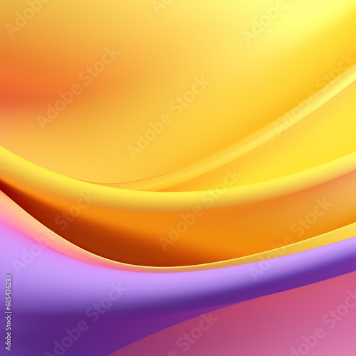 Yellow purple abstract wavy background, digital surface, tech banner, poster