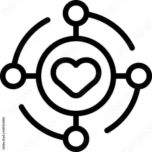 Love integrity icon outline vector. Scale balance work. Social empathy