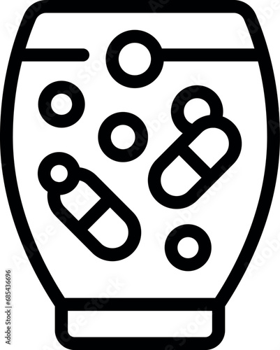 Glass aspiring drugs icon outline vector. Health care. Cold sugar dissolve