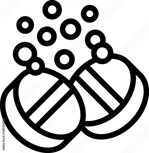 Aspirin fizz icon outline vector. Vitamin drug pill. Cold dissolve sugar