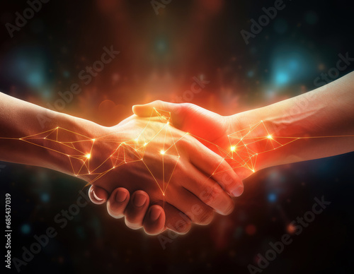 Business finance handshake partnership  finance investment agreement Generative AI