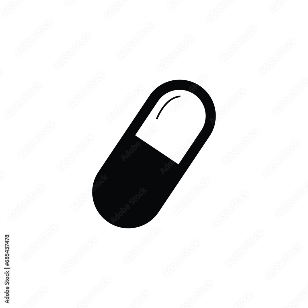 Capsule icon, Pill icon in trendy flat style isolated on background. Capsule icon, Pill icon in trendy flat style isolated on background.