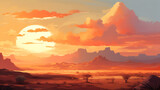 Golden Horizon: Desert Dawn
