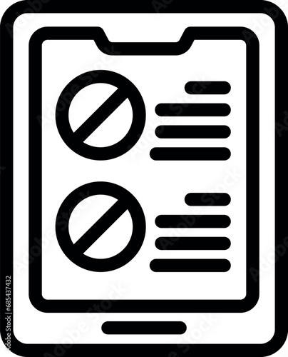 Online tablet pill icon outline vector. Aid clinic description. Dissolve clinic