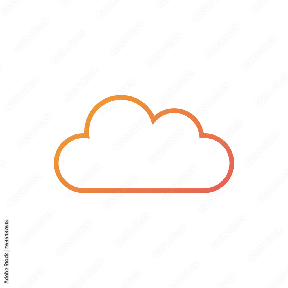 cloud icon in flat style with background. cloud icon in flat style with background.