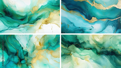 texture art watercolor ink water background marble green abstract pattern paint design modern
