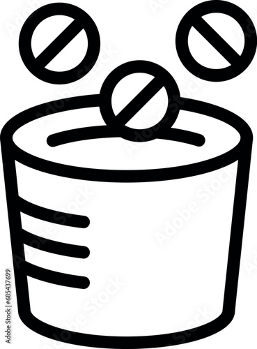 Cup remedy fizzing icon outline vector. Health sugar case. Medicine vitamin