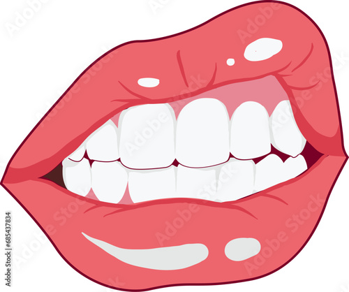 illustration of snarl lips photo