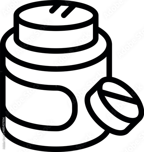 Tablet drug bottle icon outline vector. Aid case clinic. Dissolve sugar drug