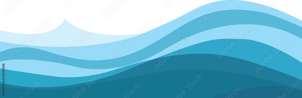 Naklejka premium Abstract blue waves background with space for design
