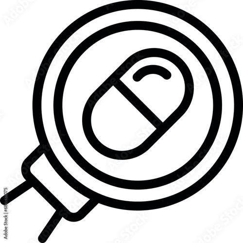 Search pill drug icon outline vector. Sugar aid case. Caplet powder aspirin