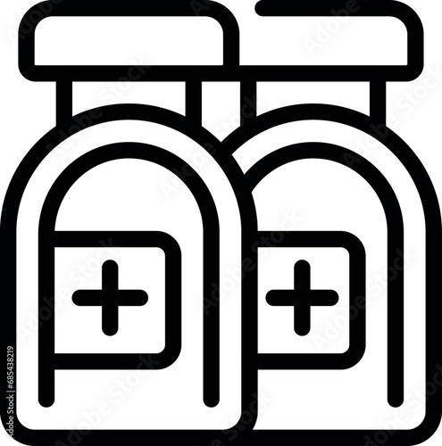 Medical bottles icon outline vector. Fizz drug pot. Tablet aid remedy