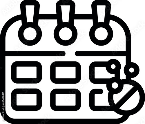 Fizz note calendar icon outline vector. Aspiring powder. Medical healthy care